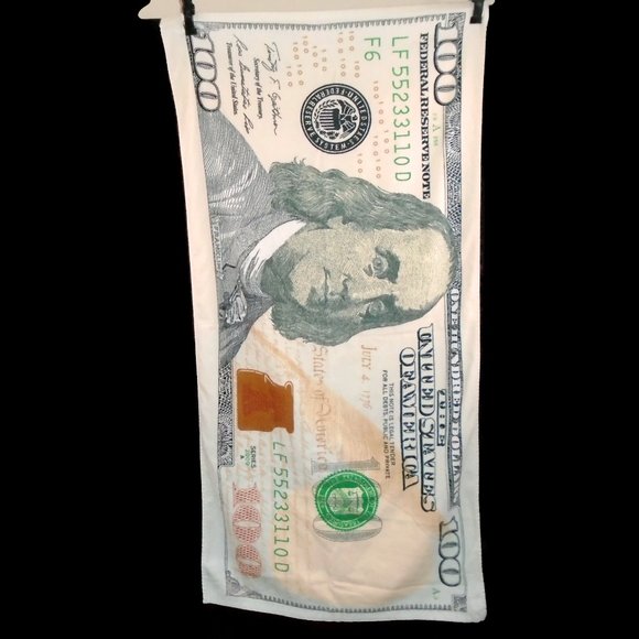 One Hundred Dollar Bill Towel Benjamin Franklin - Picture 1 of 2